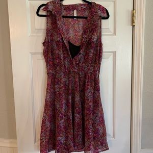 Floral button up tank dress